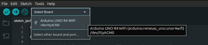 Arduino IDE Select Board